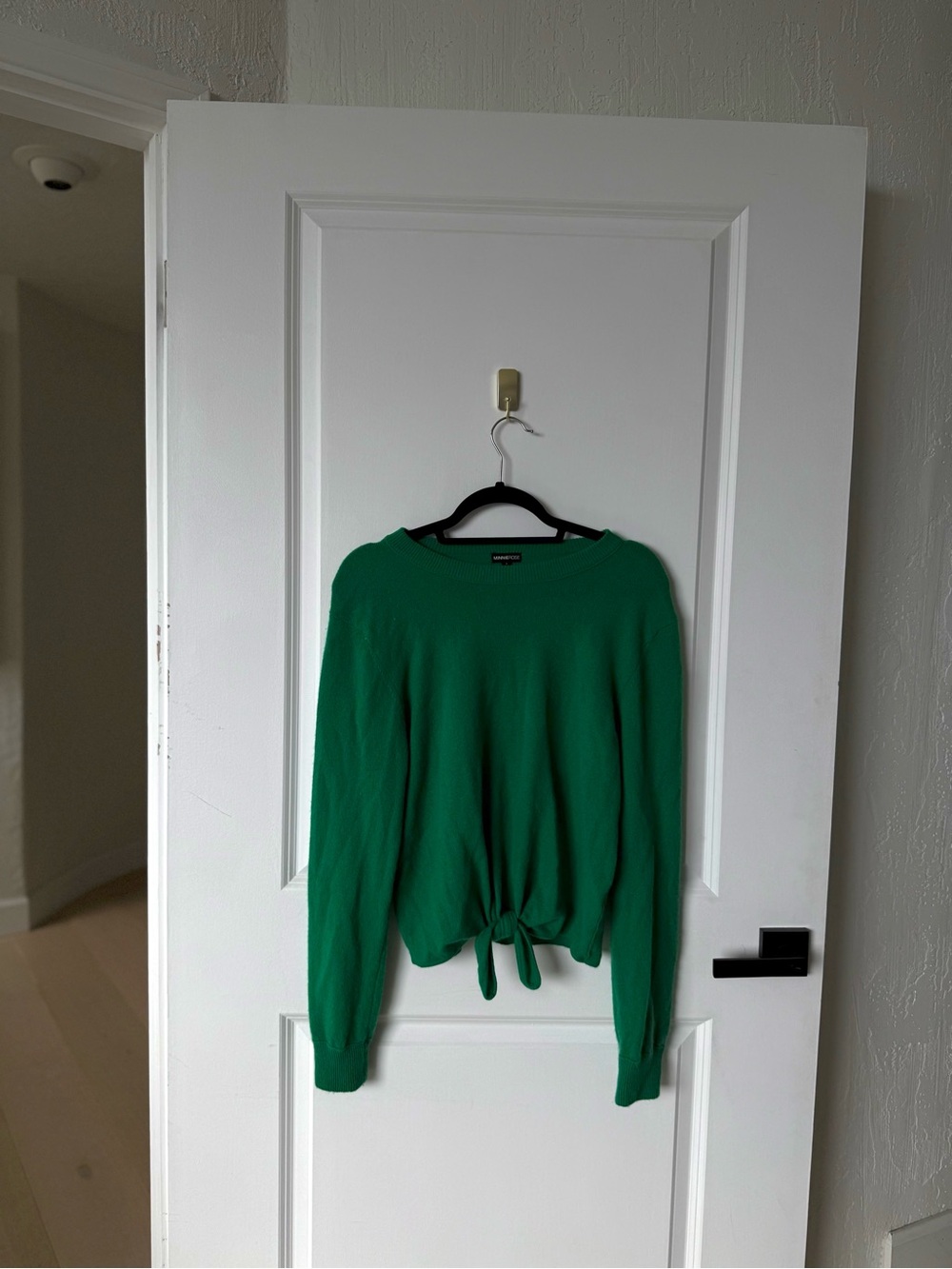 Minnie Rose Green Tie-Front Sweater